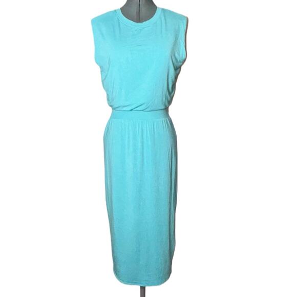Athleta Santorini Cinch Midi Dress Women's Size XS Gulf Green Turquoise Blue - Picture 2 of 16